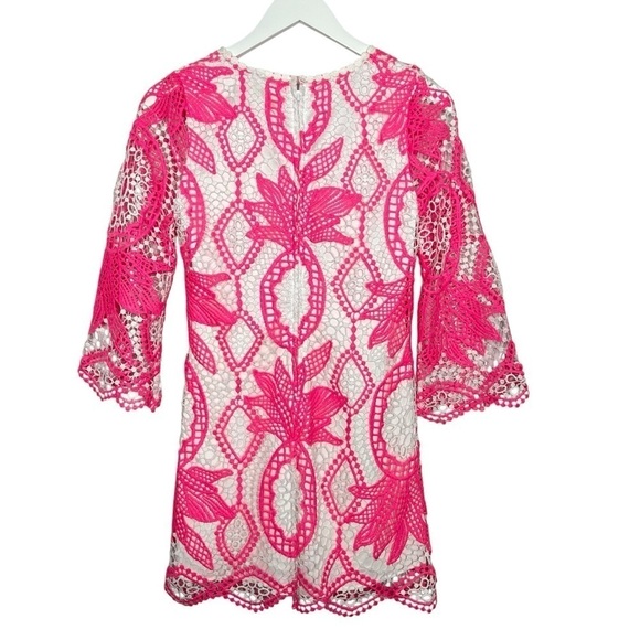 Lilly Pulitzer Lottie Romper Juice Stand Crochet Pink Tropics Size 00 NEW - Picture 7 of 16